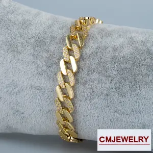 CM Jewelry 14K Zincir Taşlı Bileklik