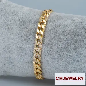 CM Jewelry 14K Zincir Taşlı Bileklik