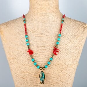 Etnik Doğal Taş Kolye Balık