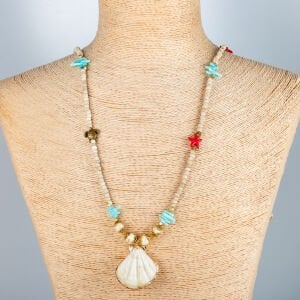 Etnik Doğal Taş Kolye Deniz Kabuğu