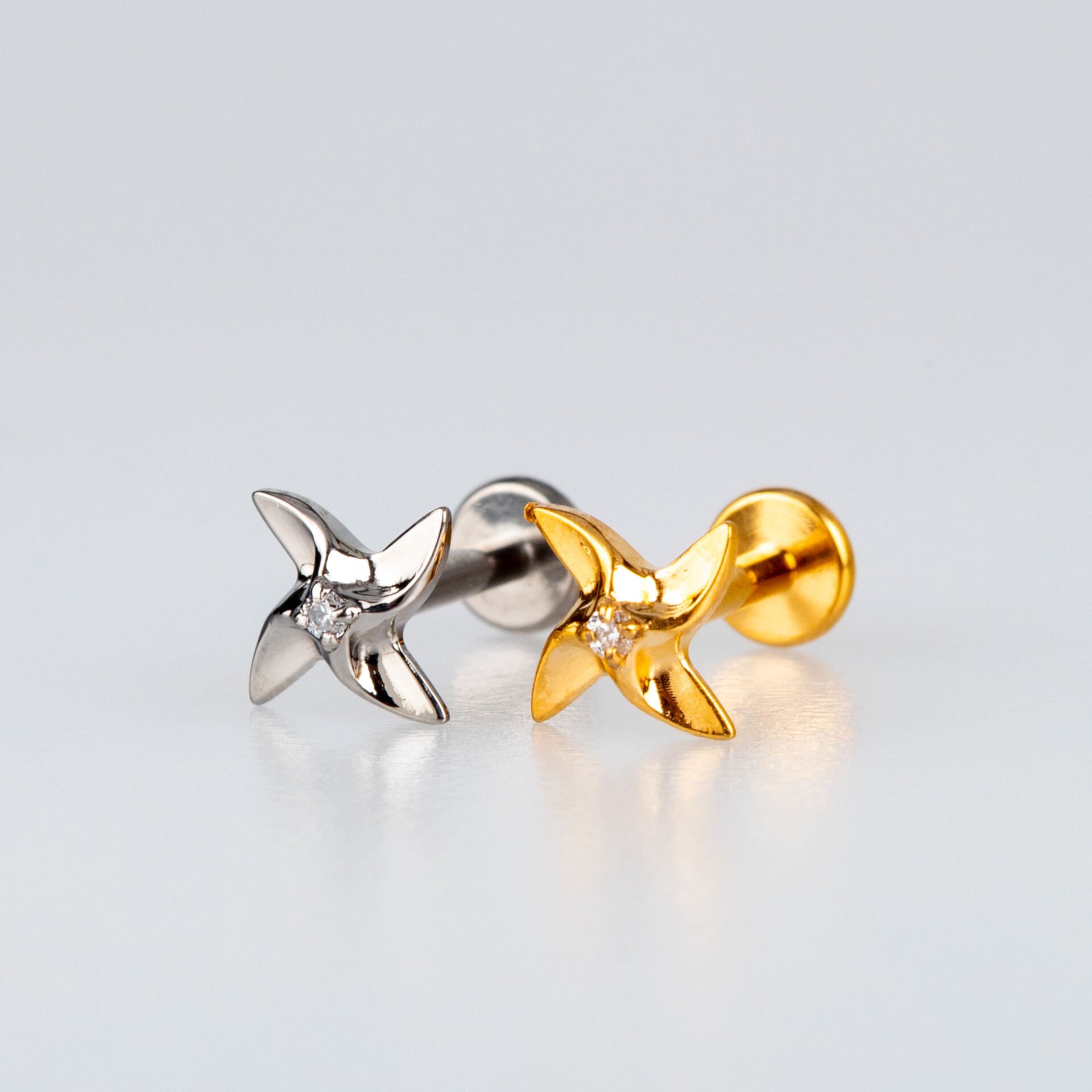 Piercing Titanyum Tragus Rüzgar Gülü Sarı