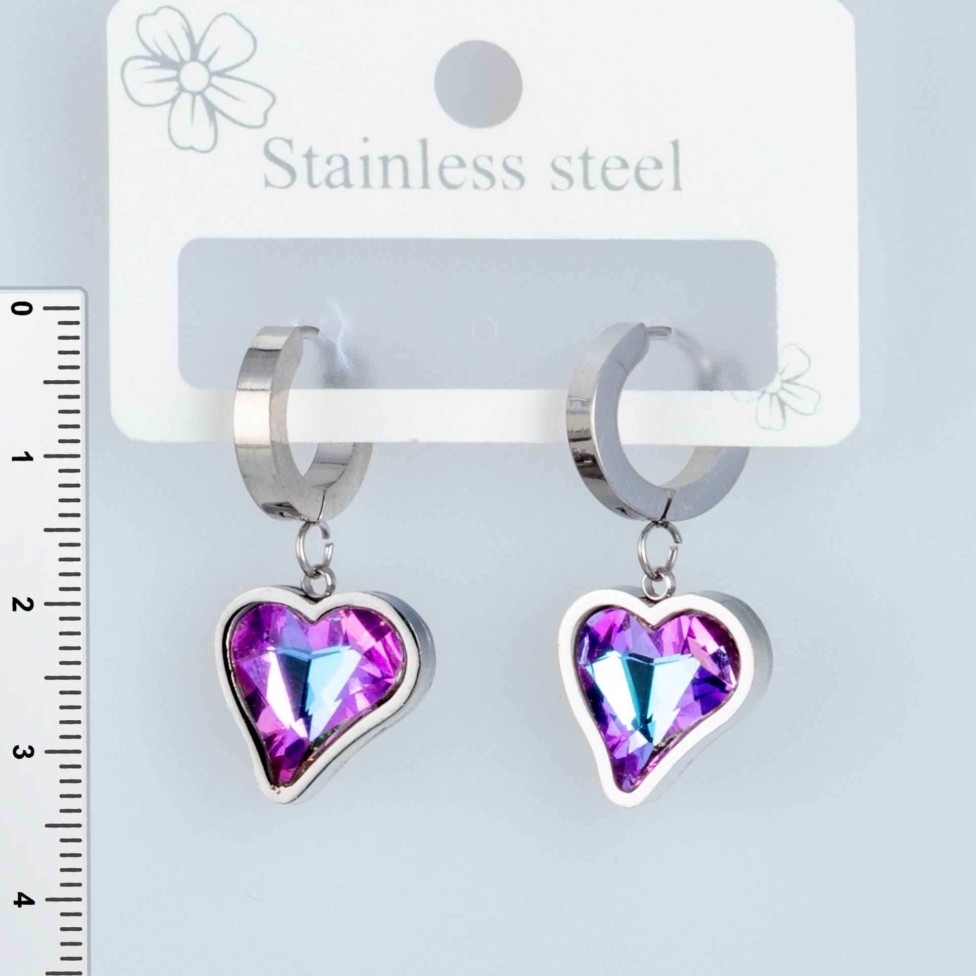 Steel Earring Heart - 1 Pair