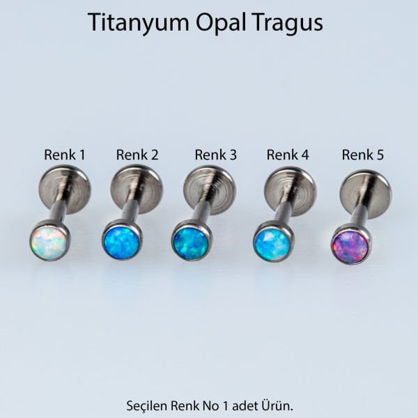 Piercing Titanium Tragus Opal 3mm