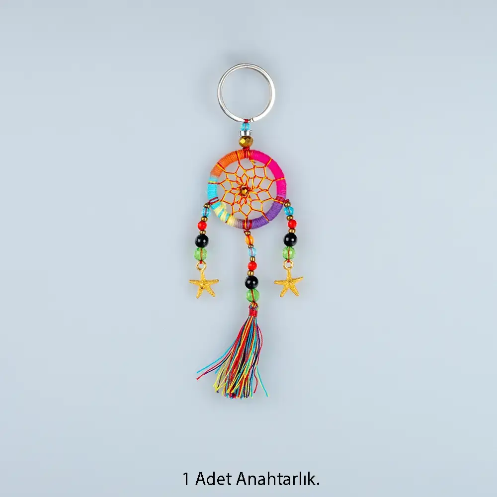 Toptan El Yapımı Deniz Yıldızlı Düş Kapanı Anahtarlık (6 Renk Seçeneği) Renk 2