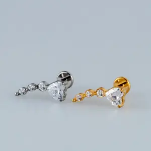 Toptan G23 Titanyum Kalpli Kavisli Piercing Beyaz 8mm