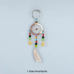 Toptan El Yapımı Deniz Yıldızlı Düş Kapanı Anahtarlık (6 Renk Seçeneği) Renk 3