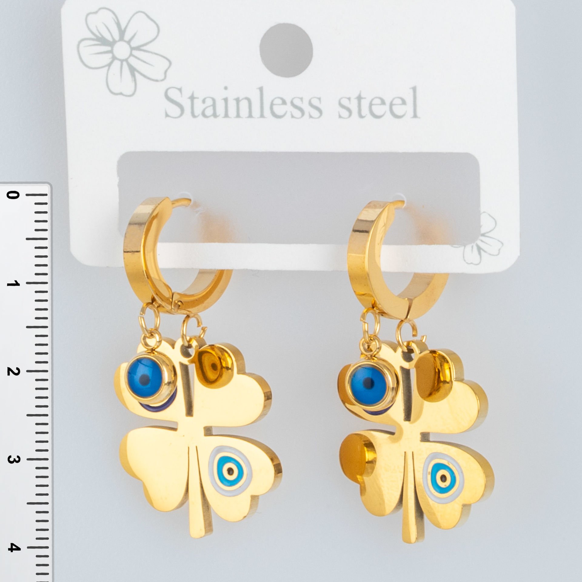 Çelik Küpe Yonca - 1  Çift