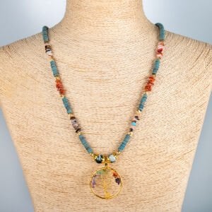 Etnik Doğal Taş Kolye Hayat Ağacı