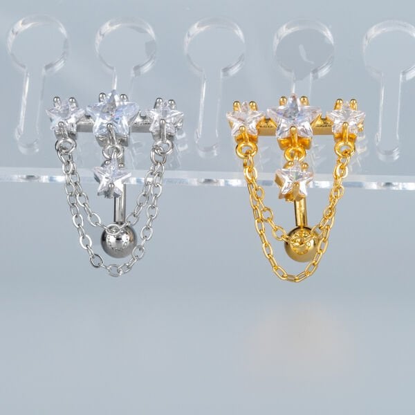 Piercing Ters Göbek Fashion Yıldız Taş
