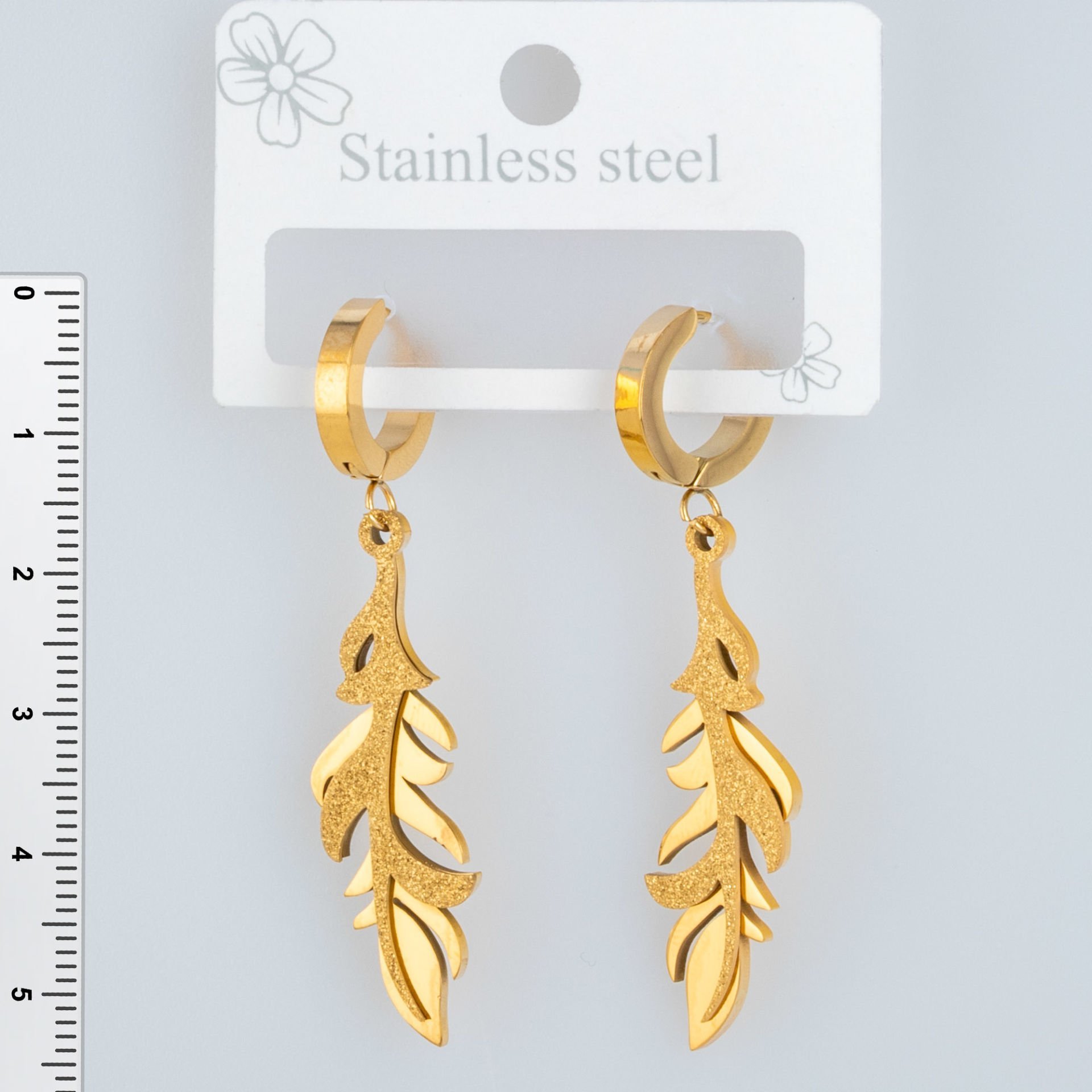 Çelik Küpe Yaprak - 1  Çift