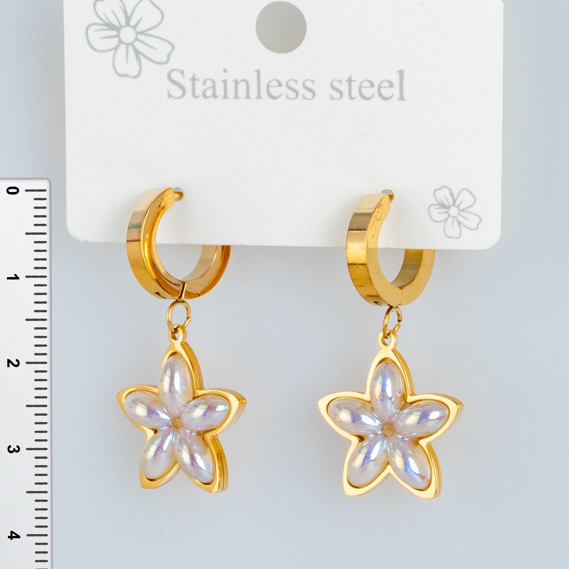Steel Earring Star - 1 Pair