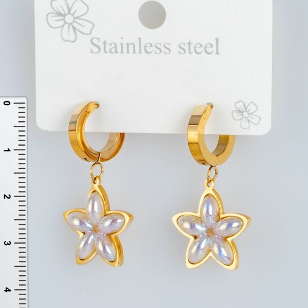 Steel Earring Star - 1 Pair