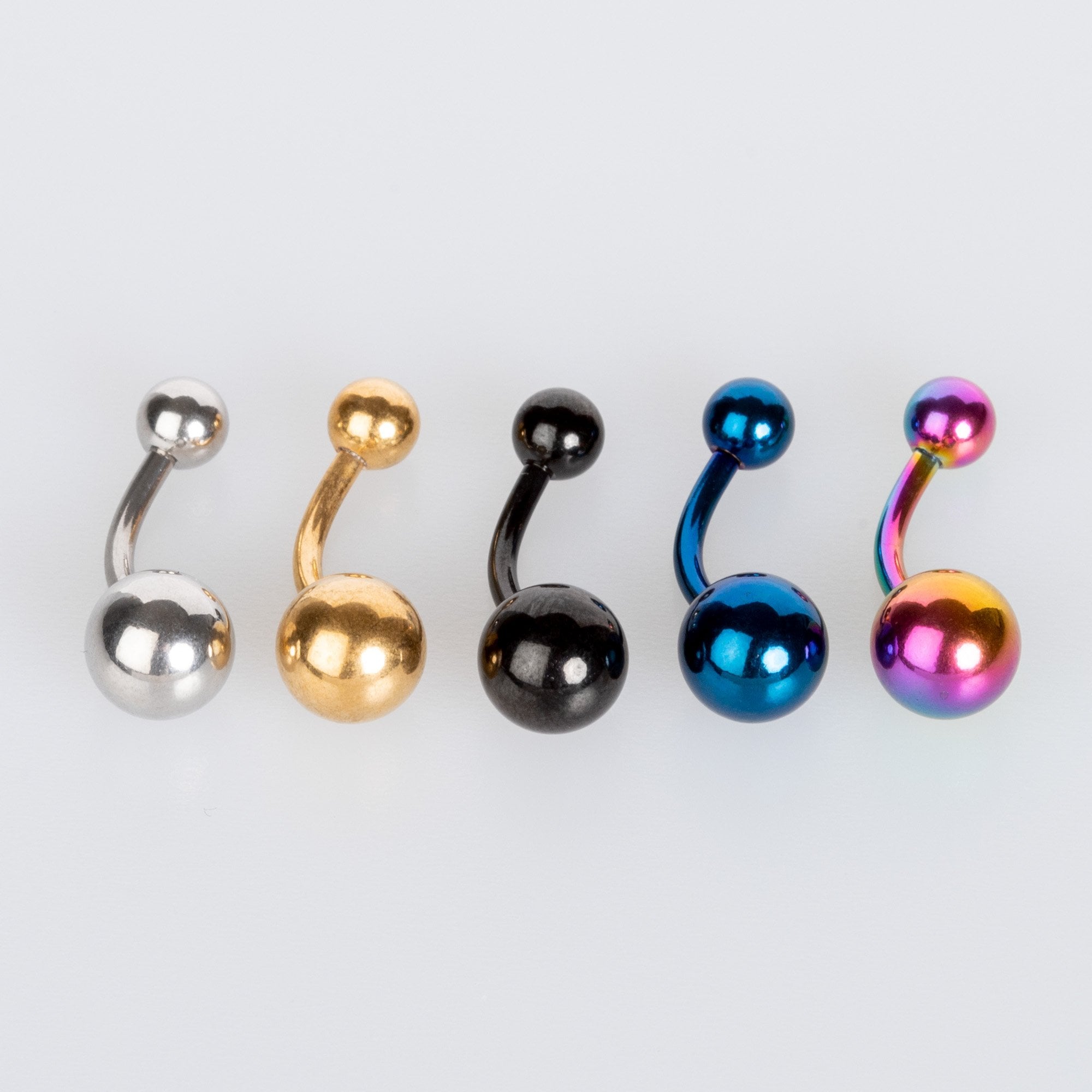 Toptan 316L Çelik Piercing Göbek İlk Delim 8-10-12mm. Beyaz 12mm