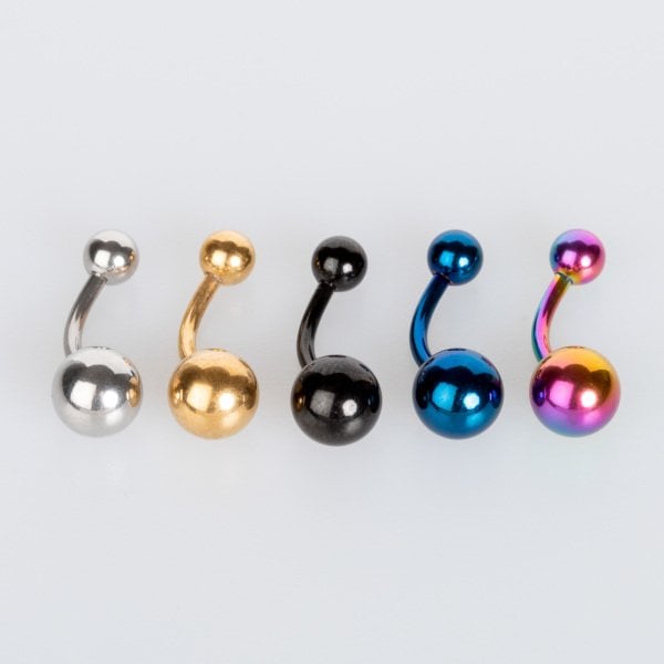 Toptan 316L Çelik Piercing Göbek İlk Delim 8-10-12mm. Sarı 12mm