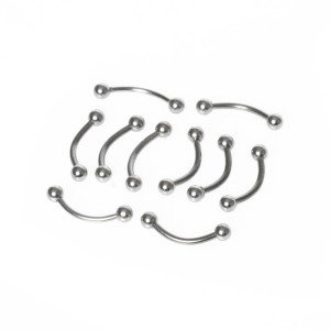 Toptan 316L Çelik Piercing Kaş 3mm Top İlk Delim Boy: 1.2x10x3mm