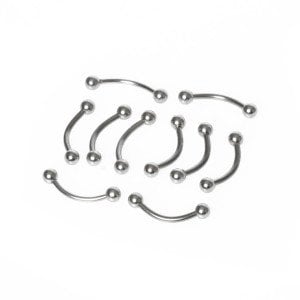 Toptan 316L Çelik Piercing Kaş 3mm Top İlk Delim Boy: 1.2x10x3mm
