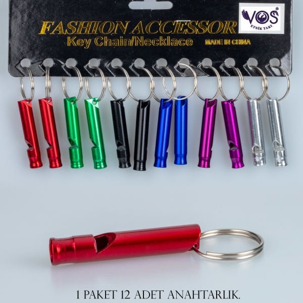 Keychain Package 12 Pieces Whistle