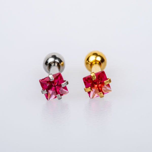 Piercing Tragus 3mm Kare Taş