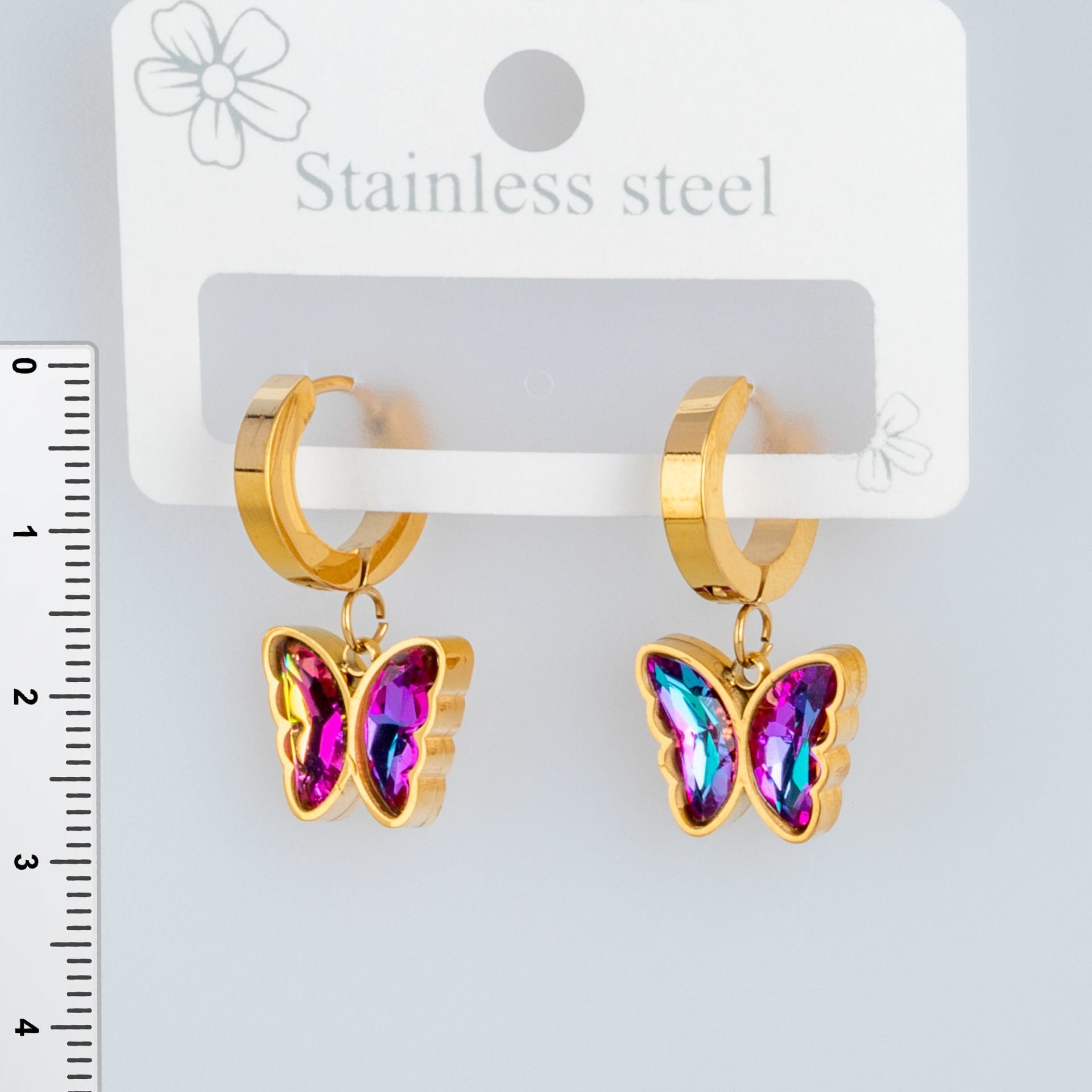 Steel Earring Butterfly - 1 Pair