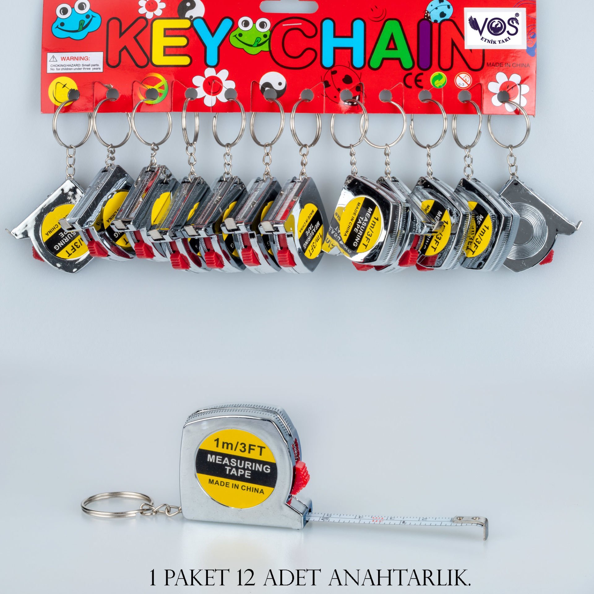 Anahtarlık Paket 12 Adet Metre