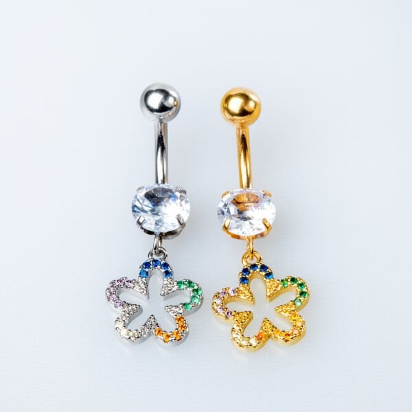 Piercing Navel Flower Stone