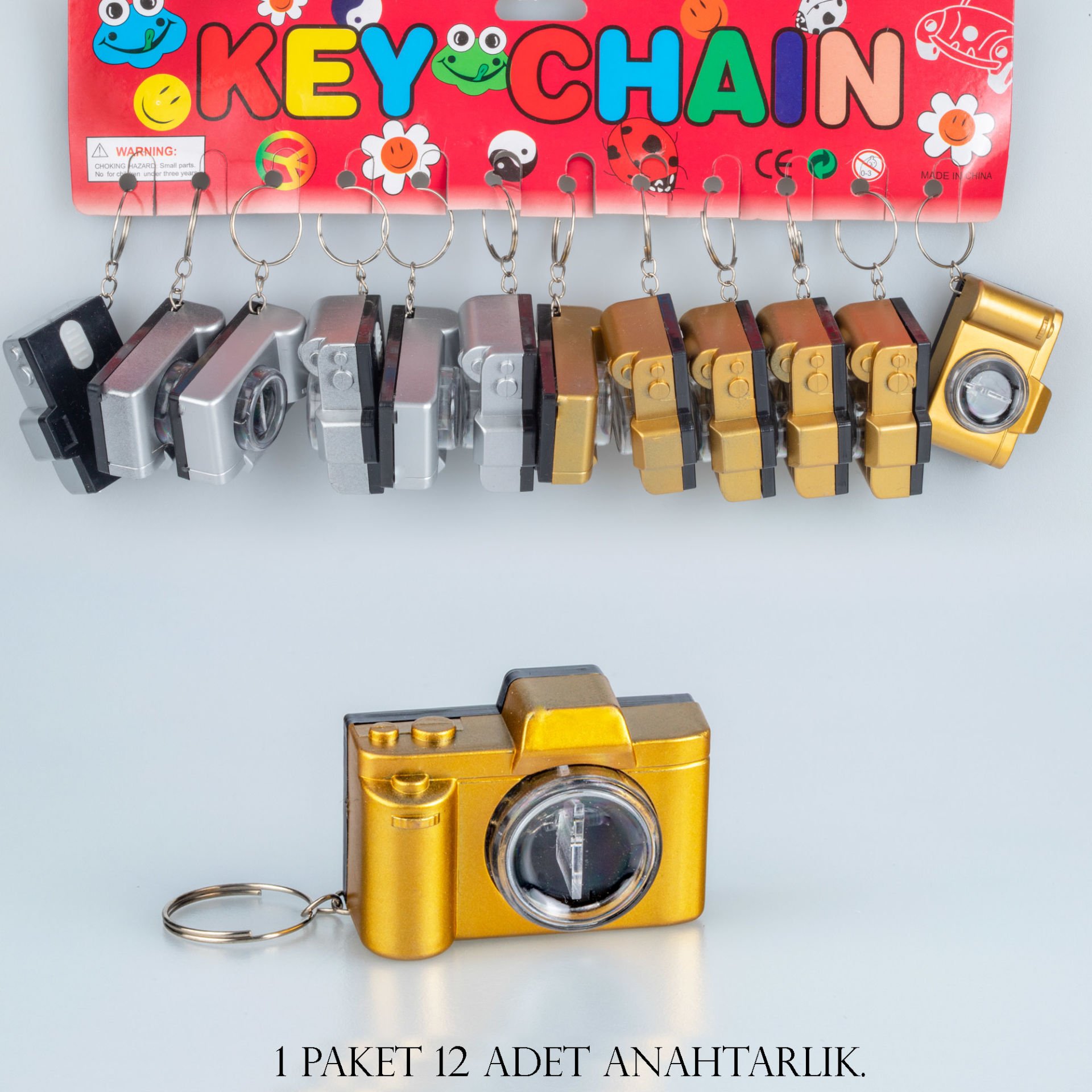 Anahtarlık Paket 12 Adet Fotoğraf Makinesi