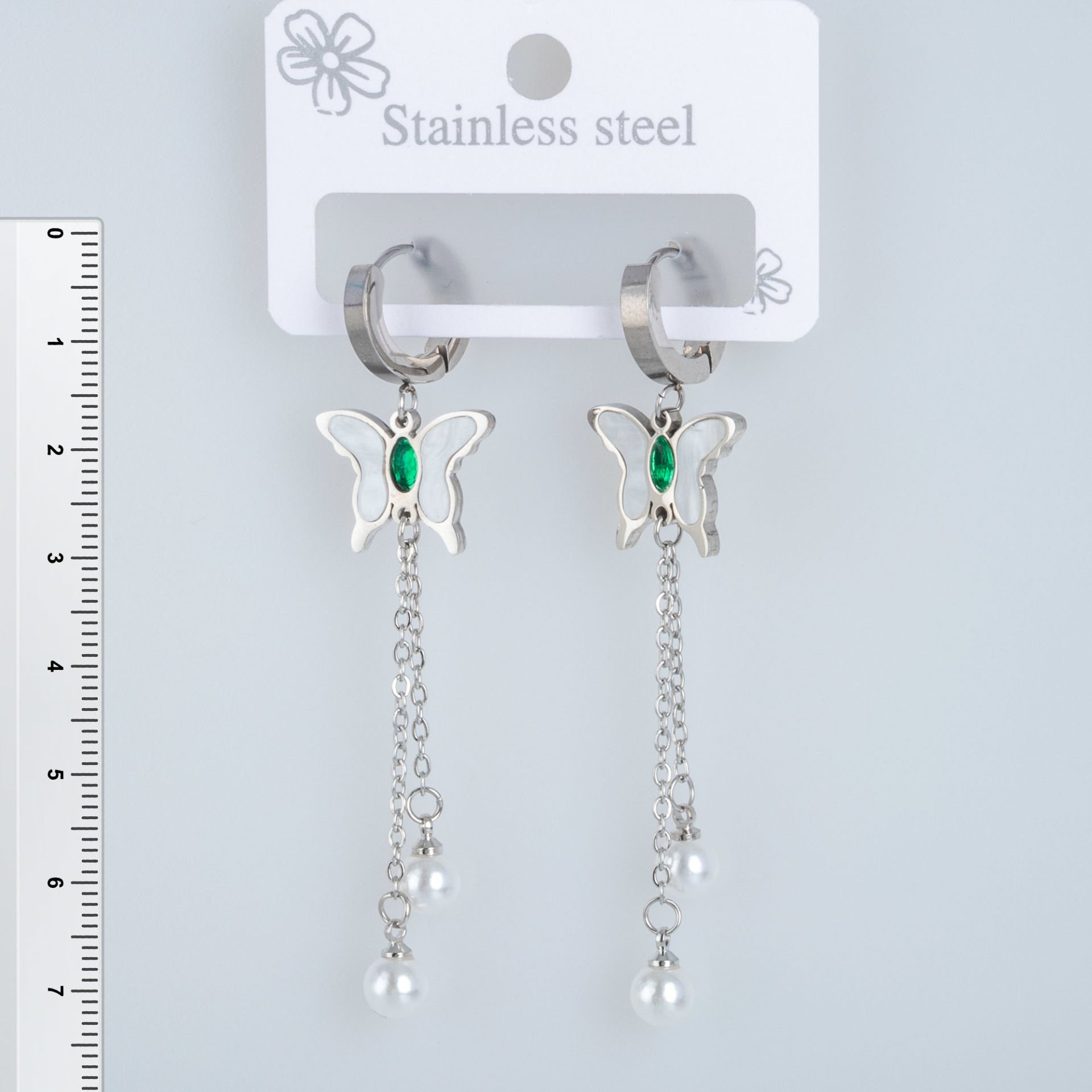 قرط من الفولاذ على شكل فراشة - زوج واحد