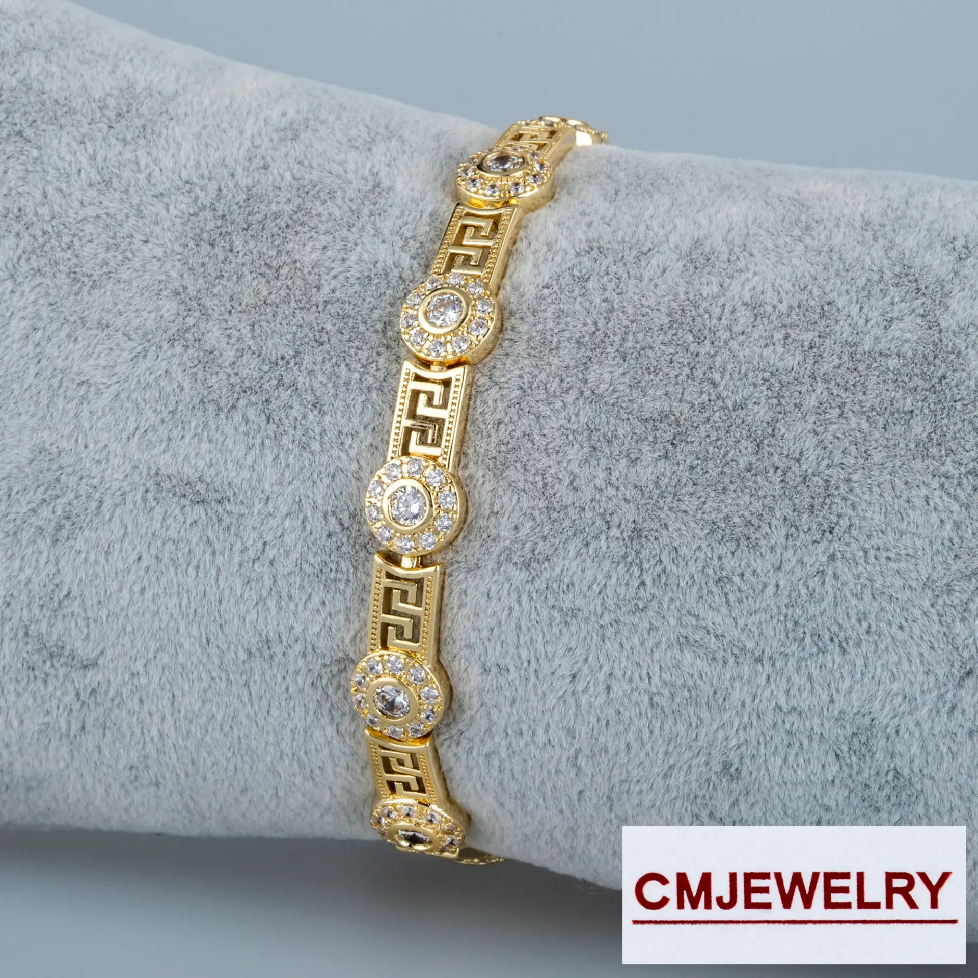 CM Jewelry 14K Zincir Taşlı Bileklik