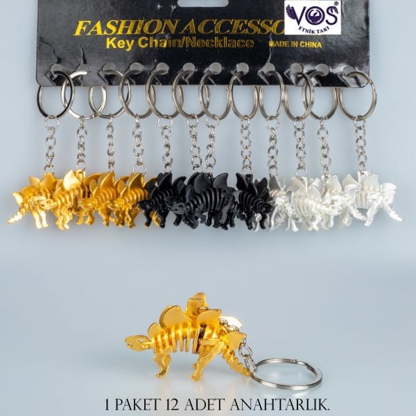 Keychain Pack of 12 Dinosaurs