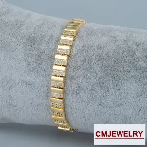 CM Jewelry 14K Zincir Taşlı Bileklik