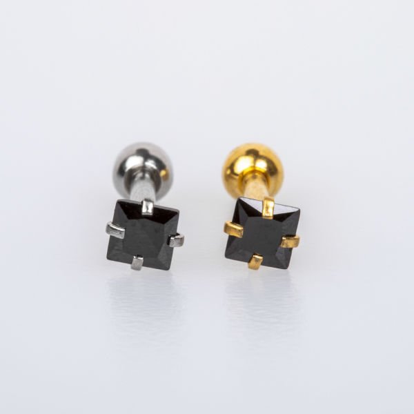 Piercing Tragus 3mm Kare Taş