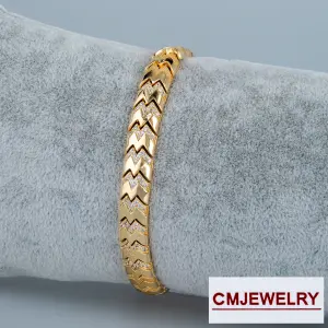 CM Jewelry 14K Zincir Taşlı Bileklik