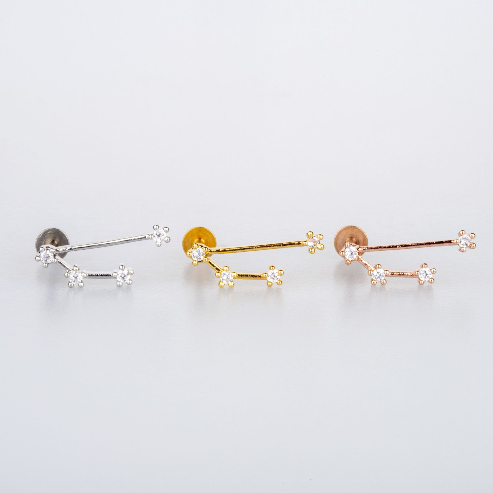 Toptan 316L Çelik Barlı Piercing Tragus Takım Yıldız