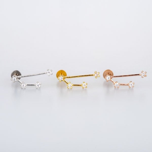 Toptan 316L Çelik Barlı Piercing Tragus Takım Yıldız