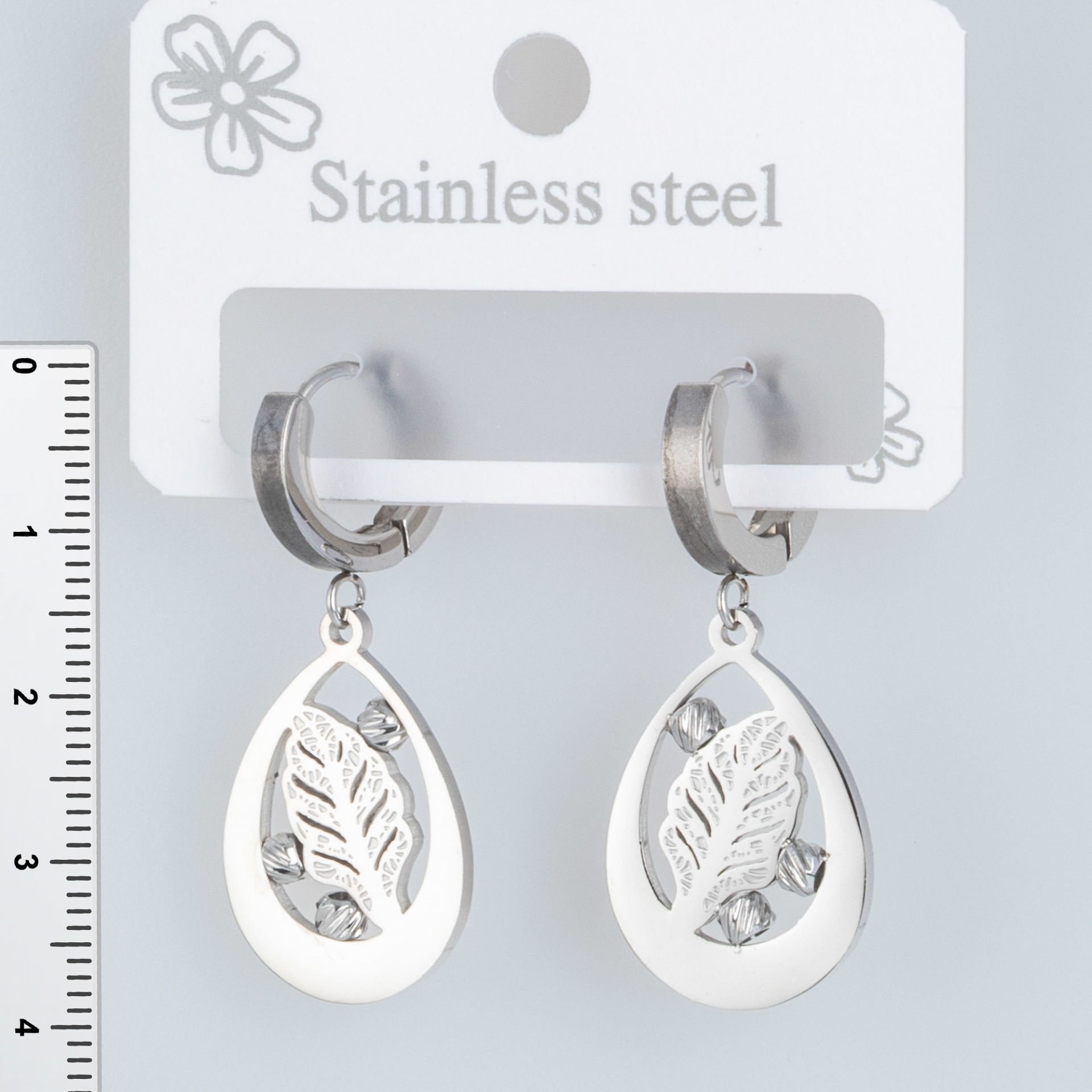 Çelik Küpe Yaprak - 1  Çift