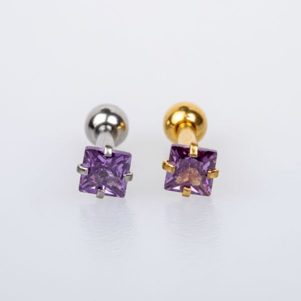Piercing Tragus 3mm Square Stone