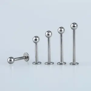 Toptan 316L Çelik İlk Delim Labret Piercing 3mm Top Bar Boyu: 6mm