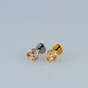 Toptan G23 Titanyum Markiz Çiçek Piercing Beyaz 8mm