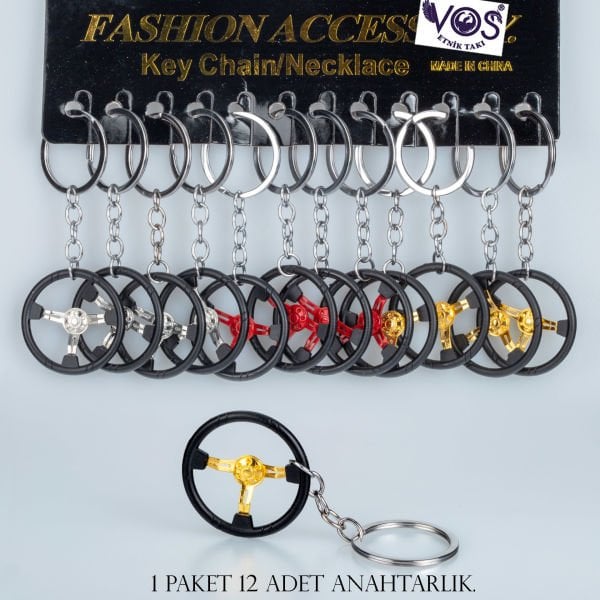 Keychain Package 12 Pieces Steering Wheel