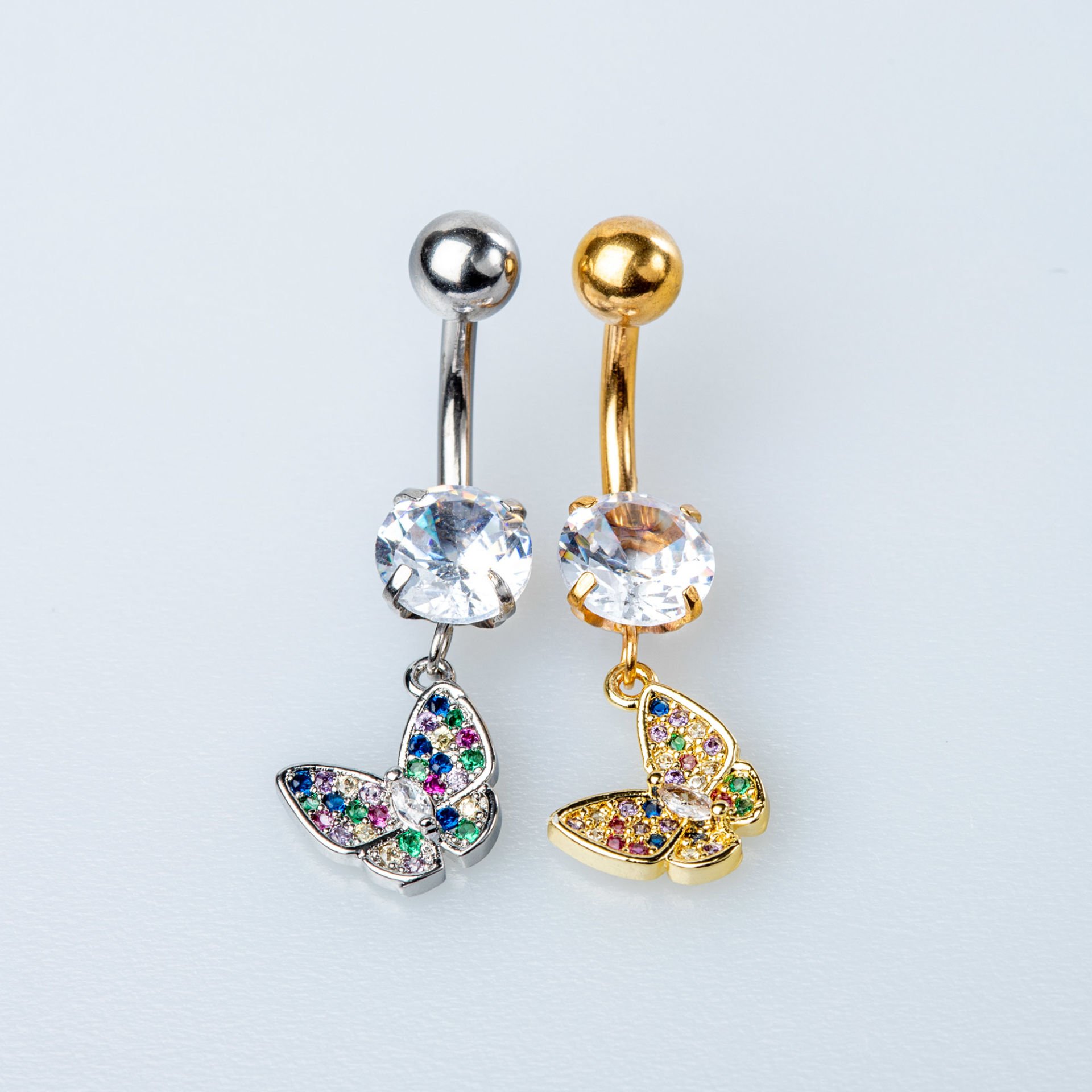 Piercing Göbek Kelebek Taşlı