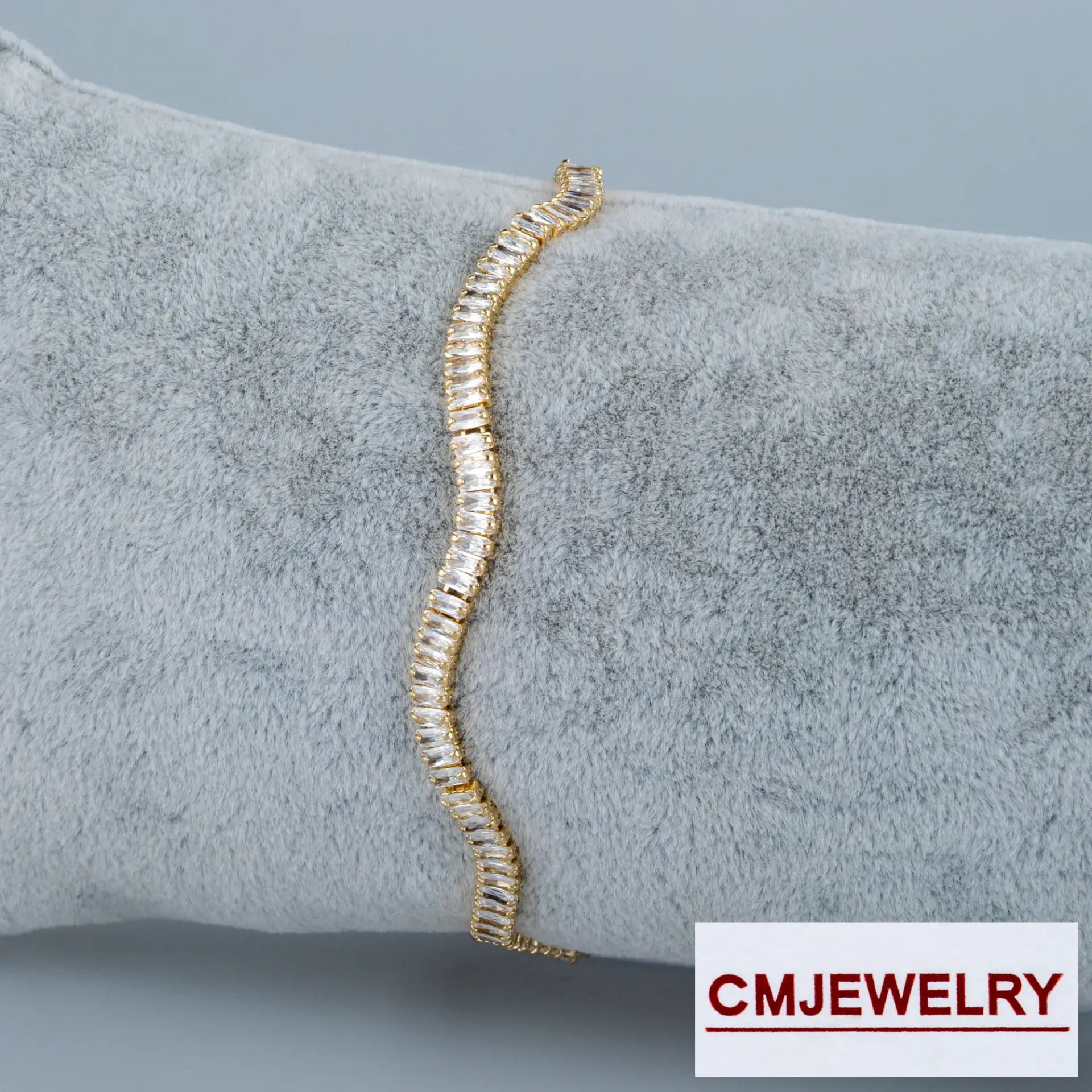 CM Jewelry 14K Zincir Taşlı Bileklik