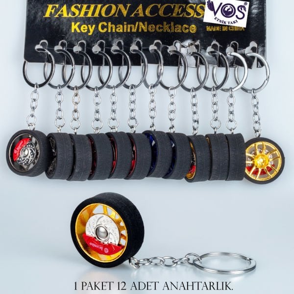 Keychain Package 12 Pieces Rubber Disc Brake