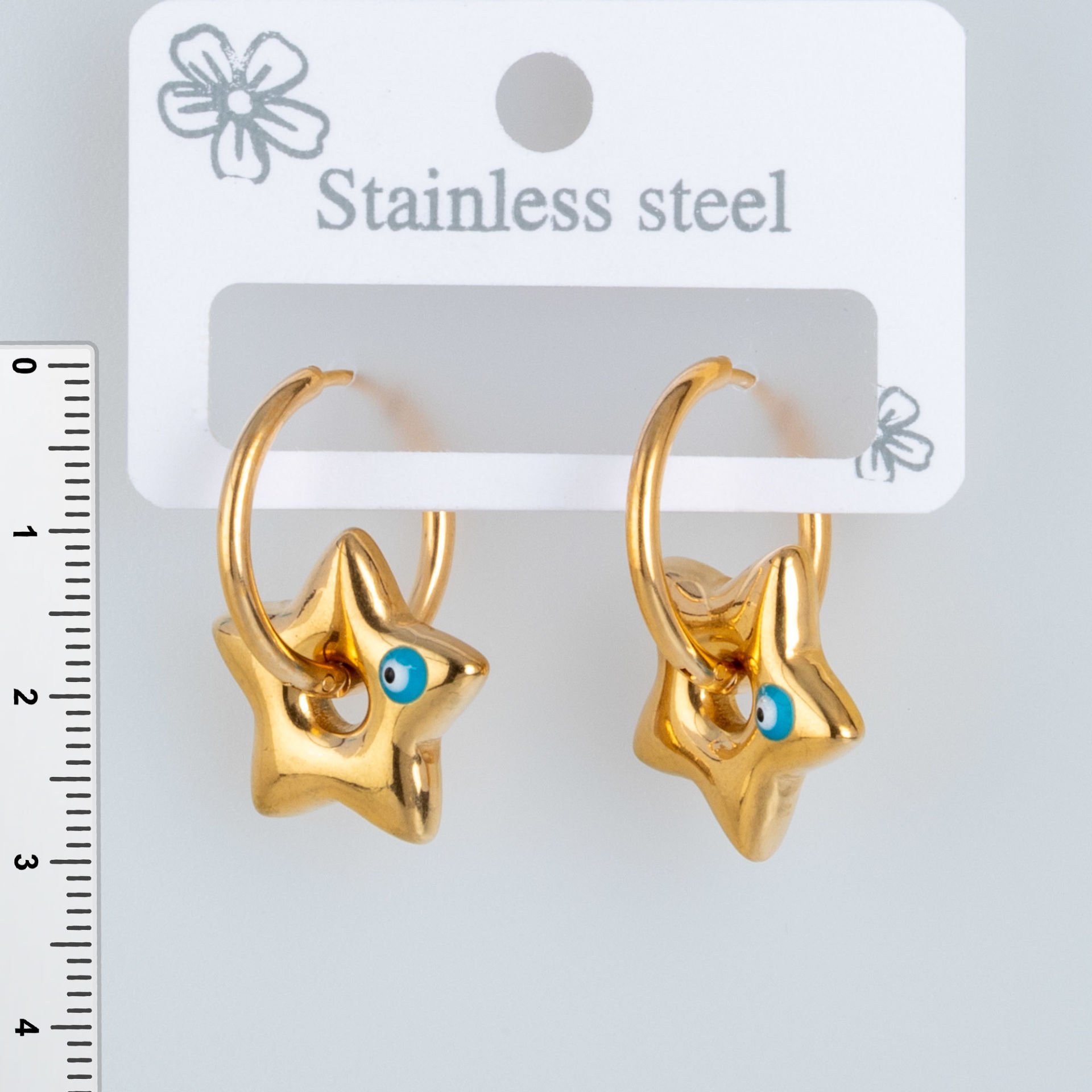 Steel Earring Star - 1 Pair
