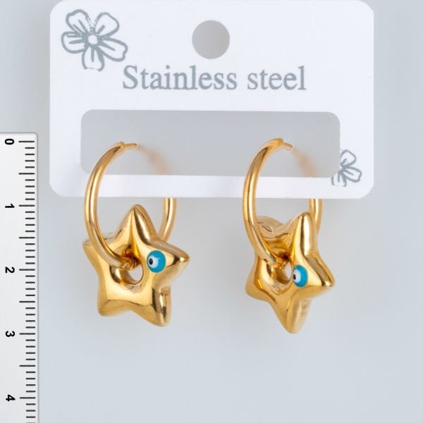 Çelik Küpe Yıldız - 1  Çift