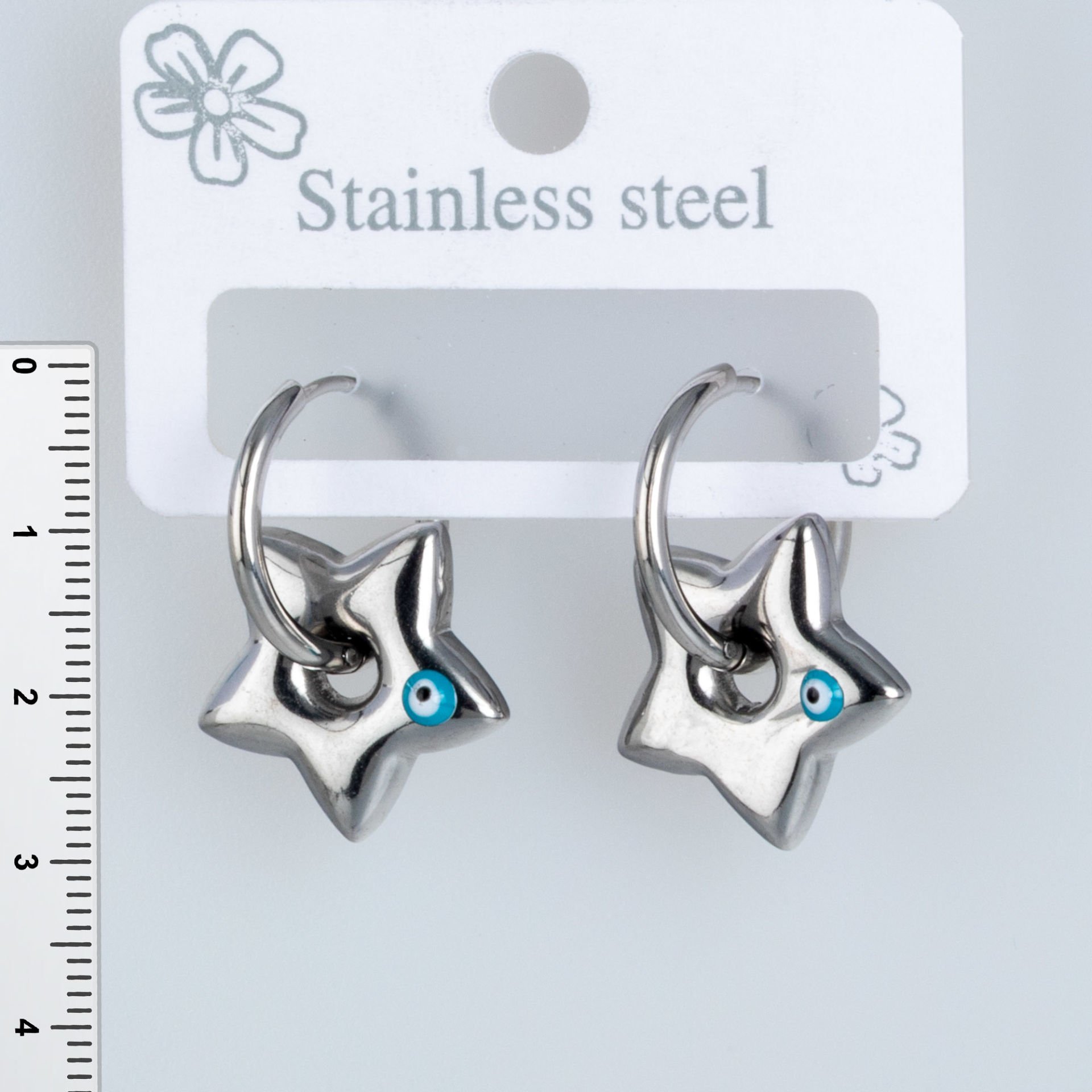 Steel Earring Star - 1 Pair