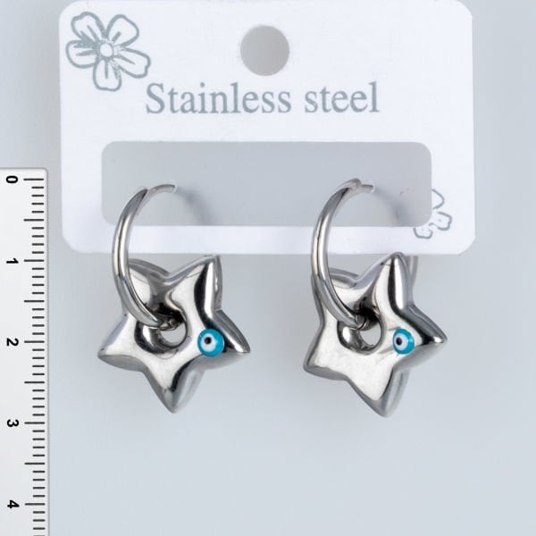 Steel Earring Star - 1 Pair