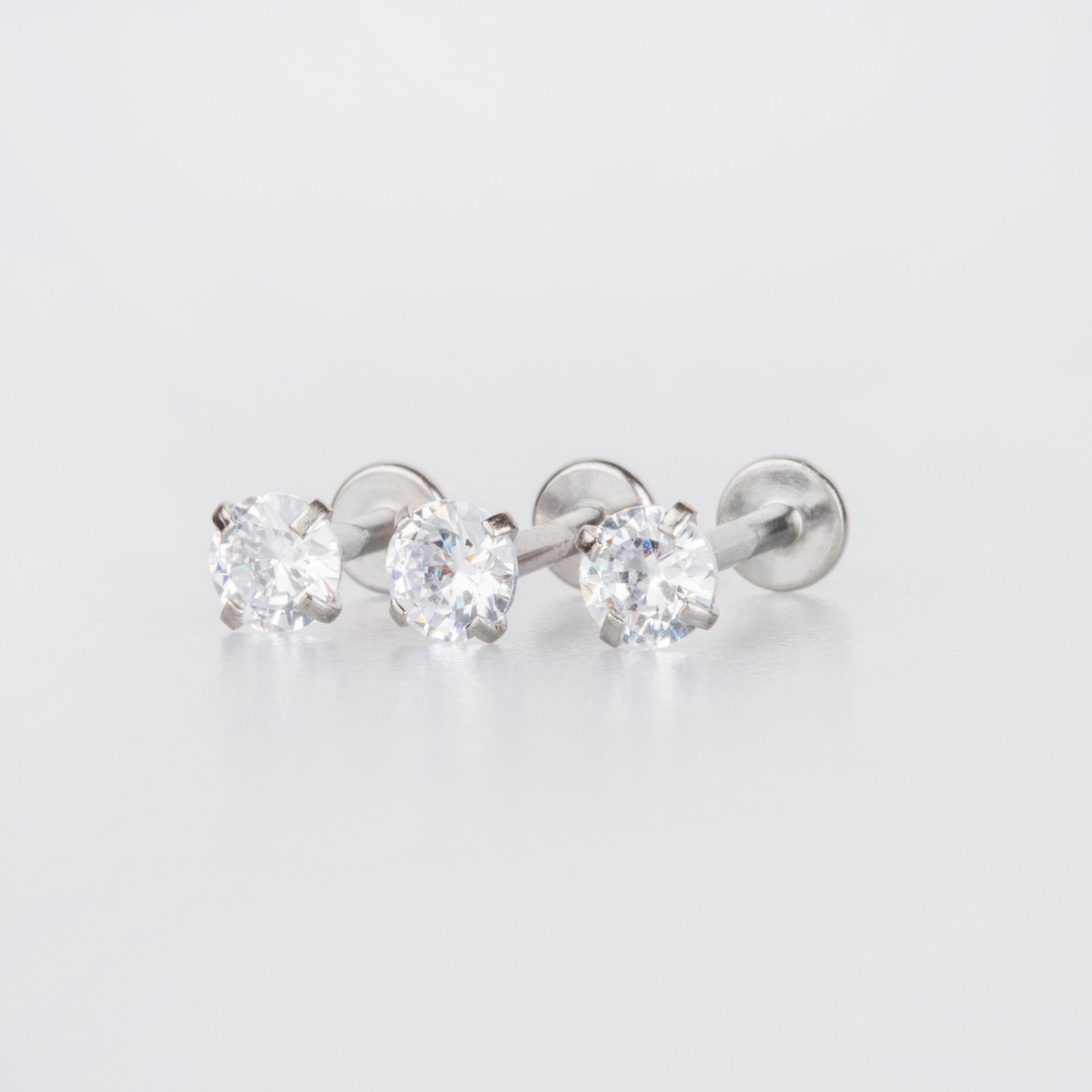 Piercing Labret 4mm Yuvarlak Taş