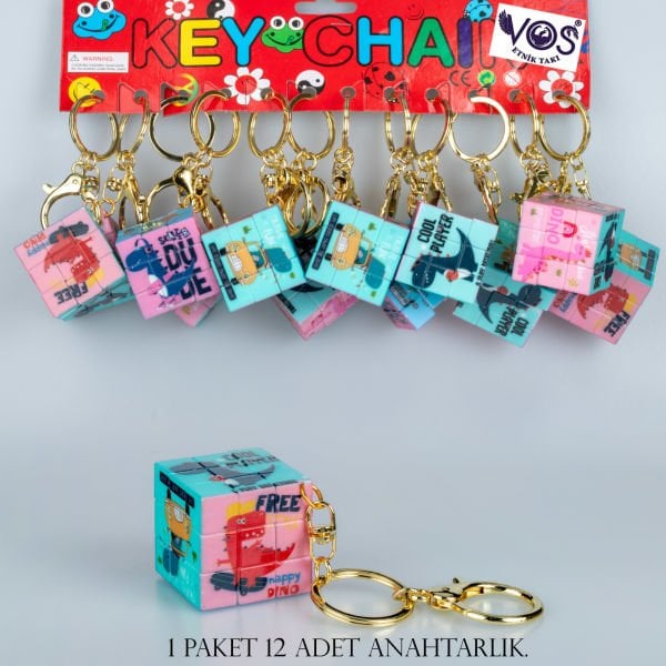 Keychain Package 12 Pieces Cube Puzzle