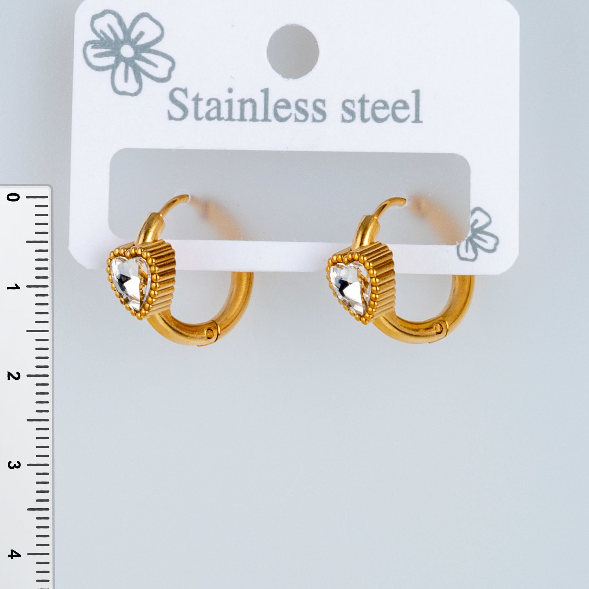 Steel Earring Heart - 1 Pair