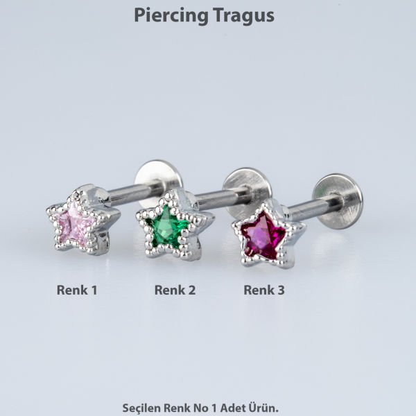 Piercing Tragus Star Color 3